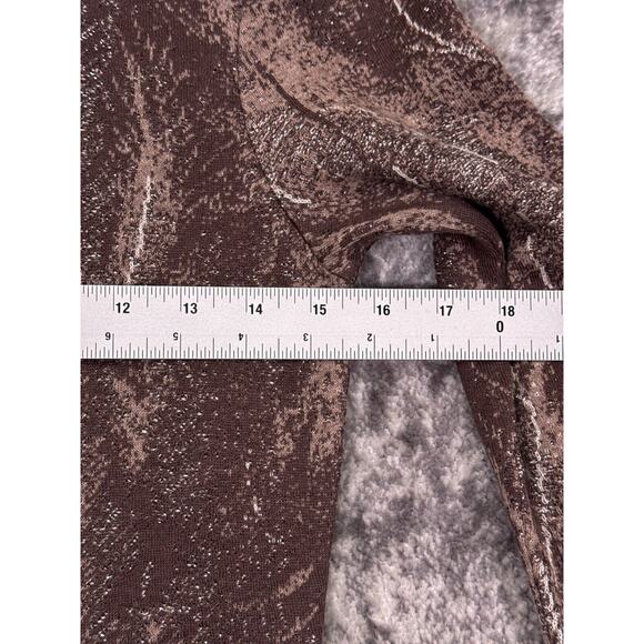 New Peruvian Connection Dress XS Womens Brown Silver Metallic Knit Pima Cotton - Picture 4 of 9